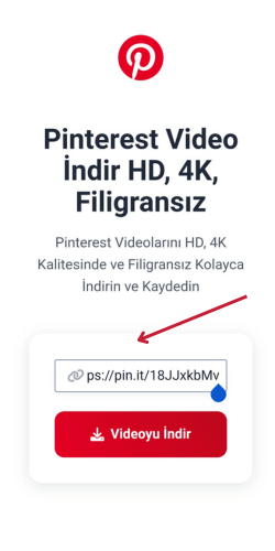 Kopyaladığınız URL'yi yukarıdaki giriş kutusuna yapıştırın.